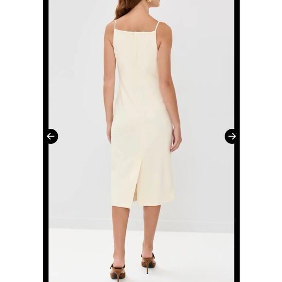 NWOT Staud Una Tailored Midi Dress in Ecru SZ S - Picture 2 of 10